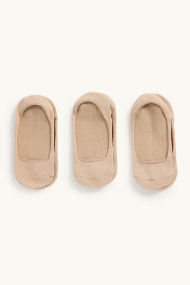 Damen - Multipack 3er - Füßlinge - beige