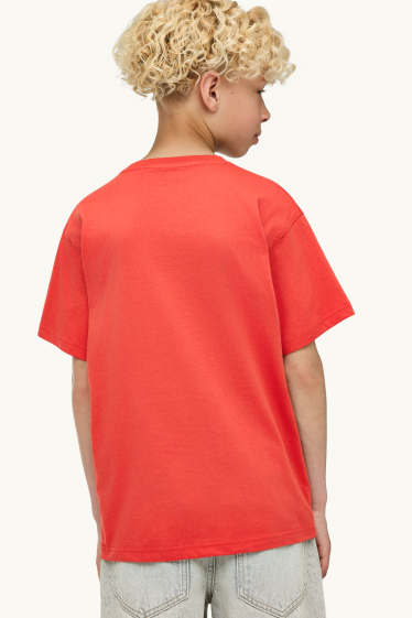 Copii - Băieți - Graffiti - tricou cu mânecă scurtă - roșu
