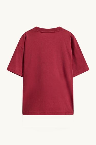 Kinder Buben - Basketball - Kurzarmshirt - rot