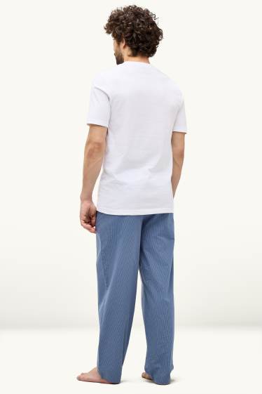 Bărbați - Pantaloni de pijama - cu dungi - albastru