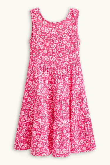 Kinder Mädchen - Blume - Kleid - pink