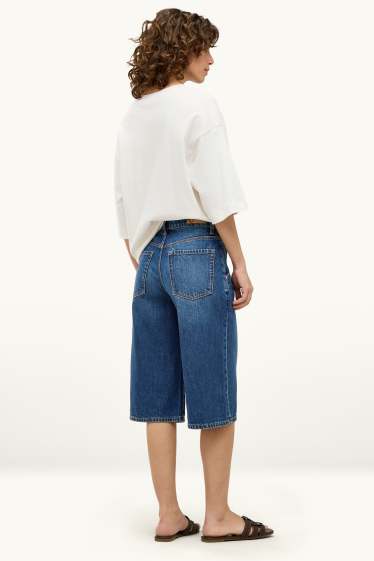 Damen - Jorts - High Waist - dunkeljeansblau
