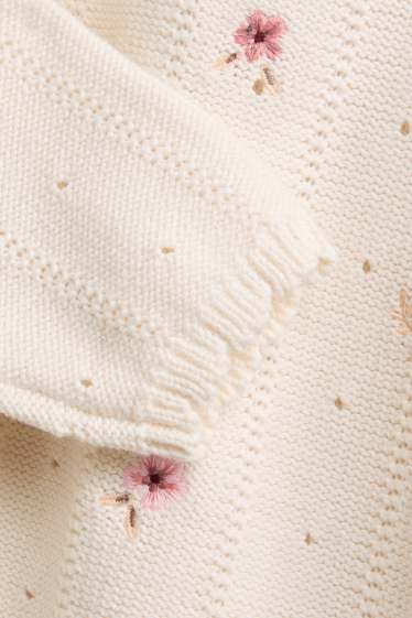 Bébés filles - Petites fleurs - pull bébé - crème