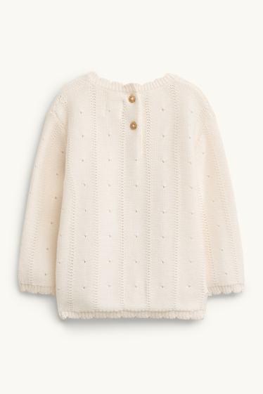 Bébés filles - Petites fleurs - pull bébé - crème