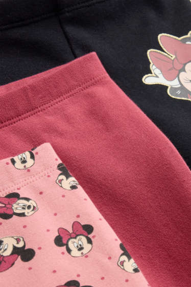 Children Girls - Multipack of 3 - Minnie Mouse - flared leggings - shiny - black / rose