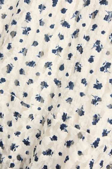 Women - Dress - white / blue