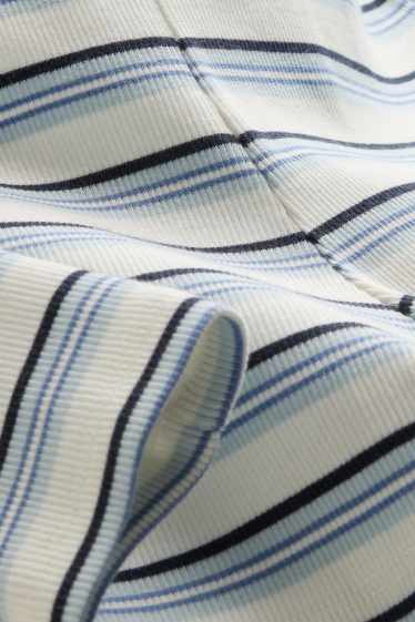 Dames - Joggingbermuda's - blauw / wit