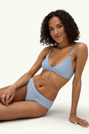 Femmes - Bas de bikini - mid waist - LYCRA® XTRA LIFE™ - à rayures - bleu