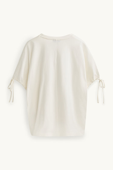 Damen - T-Shirt - Relaxed Fit - weiß