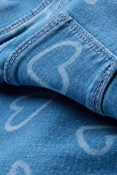 Kinder Mädchen - Herz - Wide Leg Jeggings - jeansblau