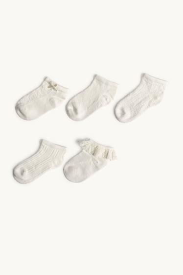 Neonate - Confezione da 5 - calzini neonate - bianco