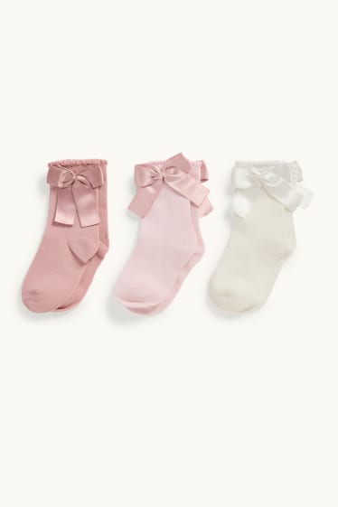 Neonate - Confezione da 3 - calze per neonate - rosa