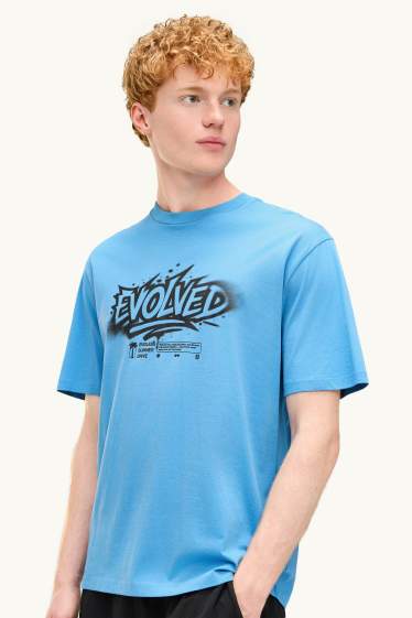 Hommes - T-shirt - relaxed fit - bleu