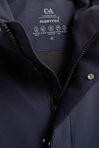 Hommes - Veste de sport avec capuche - doublée - imperméable - bleu foncé