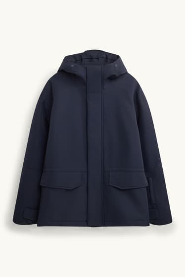 Hommes - Veste de sport avec capuche - doublée - imperméable - bleu foncé