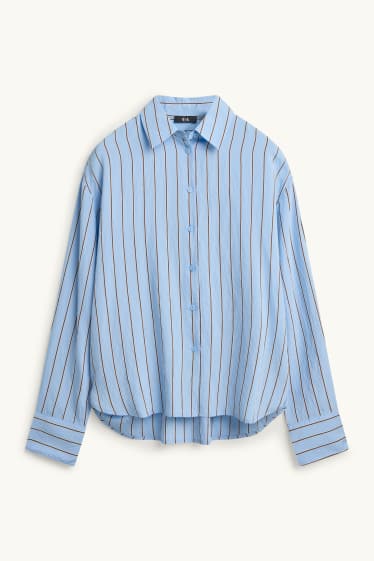 Femmes - Blouse-chemise - à rayures - bleu