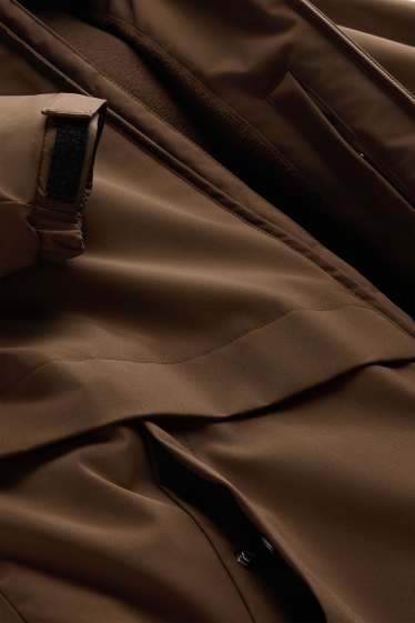 Herren - Jacke mit Kapuze - gefüttert - braun