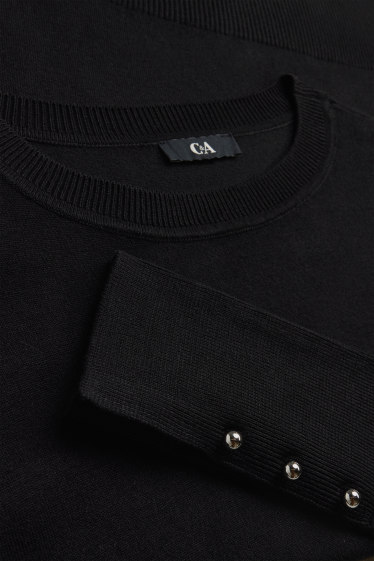 Damen - Feinstrick-Pullover - schwarz