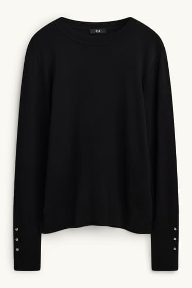 Damen - Feinstrick-Pullover - schwarz