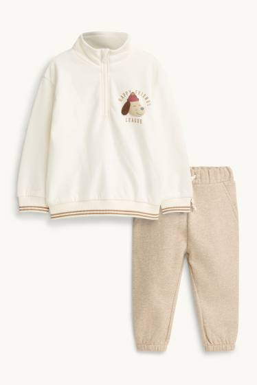 Miminka - chlapci - Pejsek - outfit pro miminka - 2dílný - bílá/béžová