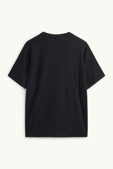 Uomo - T-shirt - regular fit - tessuto tramato - nero