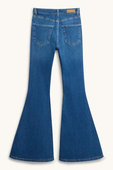 Damen - Flared Jeans - Mid Waist - jeansblau