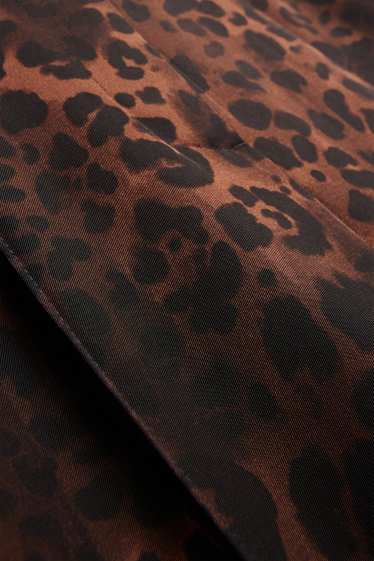 Women - Cloth trousers - mid-rise waist - palazzo - leopard print - brown