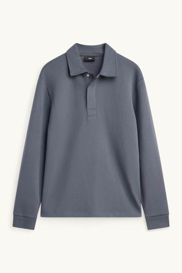 Hommes - Polo à manches longues - gris