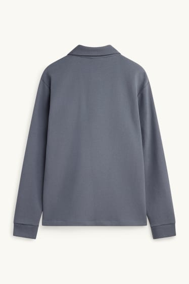 Hommes - Polo à manches longues - gris