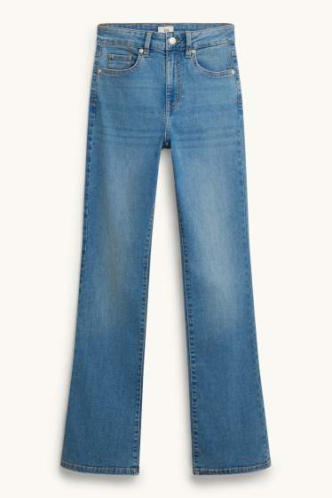 Damen - Bootcut Jeans - High Waist - jeansblau