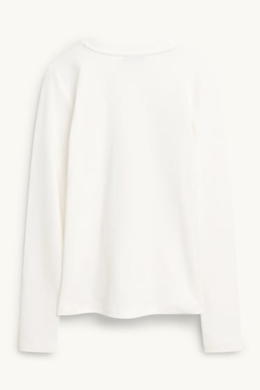 Dames - Longsleeve - regular fit - crèmekleurig