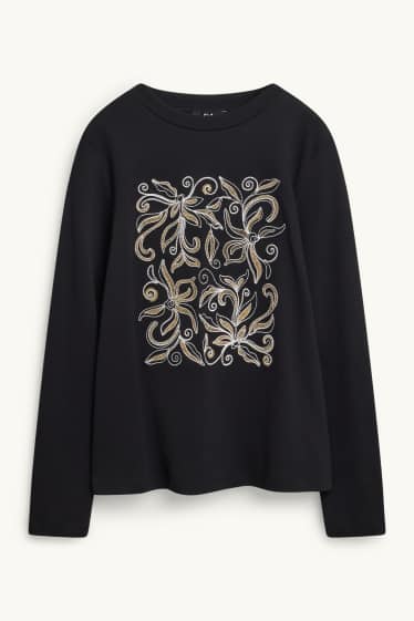 Dames - Longsleeve - regular fit - zwart
