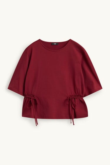 Femmes - T-shirt - relaxed fit - bordeaux