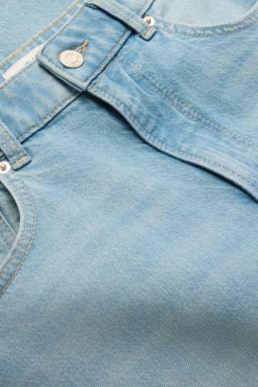 Femei - Crop wide leg jeans - talie medie - denim-albastru deschis