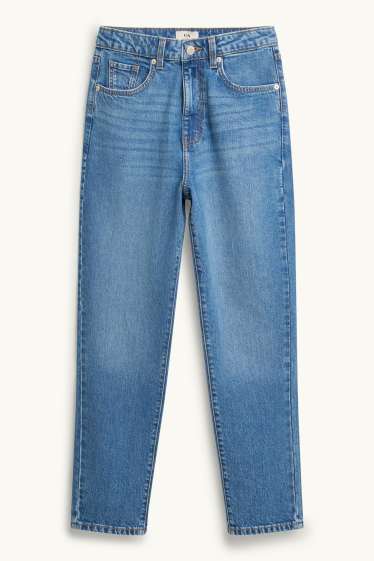Dames - Mom jeans - high waist - jeansblauw
