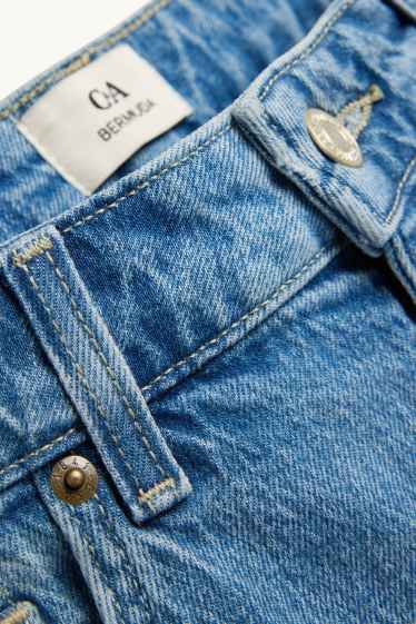 Dames - Jorts - high waist - jeansblauw