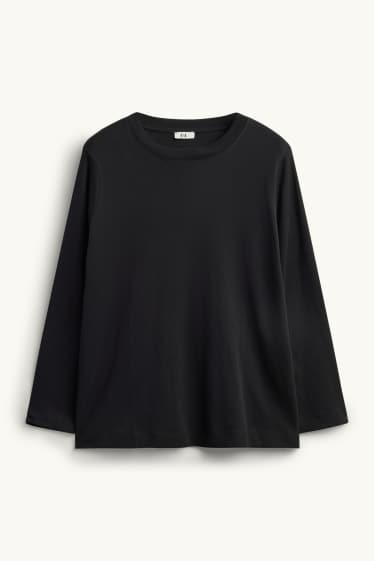 Women - Long sleeve top - regular fit - black