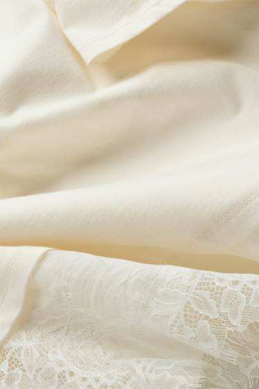 Women - T-shirt - regular fit - 2-in-1 look - cremewhite