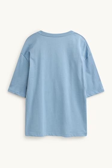 Femmes - T-shirt - Oversize - bleu clair