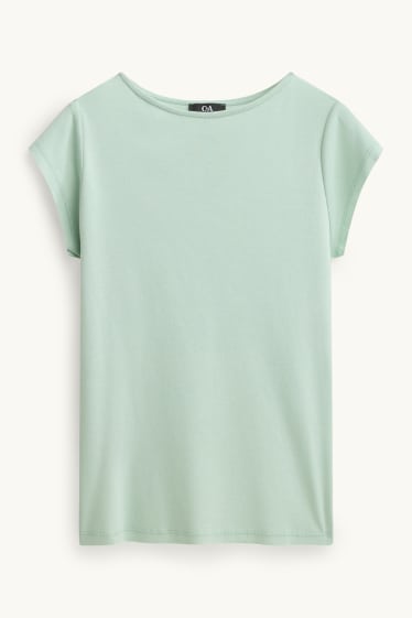 Women - T-shirt - slim fit - mint green