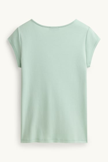 Women - T-shirt - slim fit - mint green