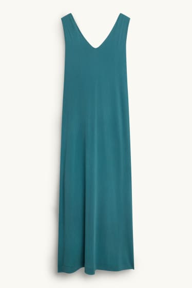 Femmes - Robe avec encolure en V - straight fit - turquoise foncé