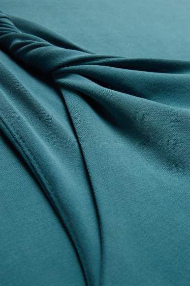 Femmes - Robe avec encolure en V - straight fit - turquoise foncé