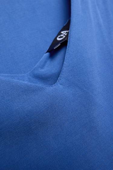 Femmes - Robe avec encolure en V - straight fit - bleu