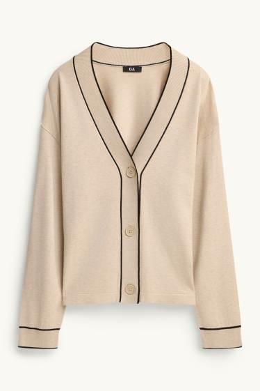Dames - Gebreid vest - beige