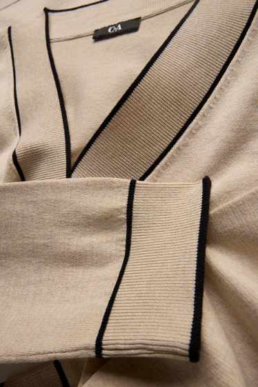 Dames - Gebreid vest - beige