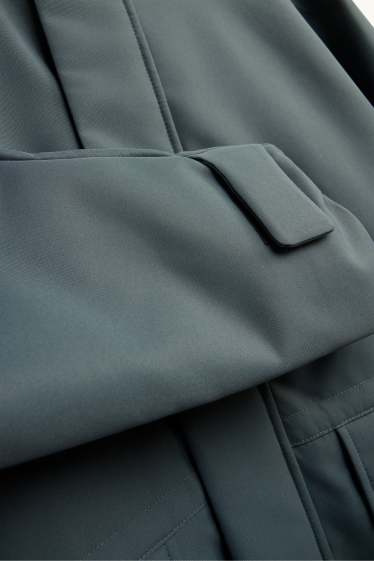 Hommes - Veste de sport avec capuche - doublée - imperméable - bleu pétrole