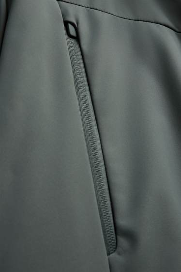 Bărbați - Parka funcțională cu glugă - căptușită - 4 Way Stretch - verde închis
