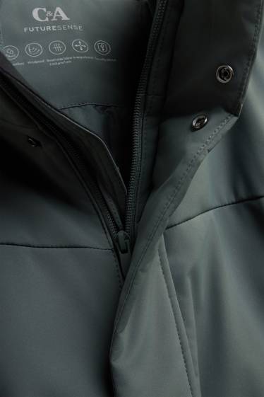 Bărbați - Parka funcțională cu glugă - căptușită - 4 Way Stretch - verde închis