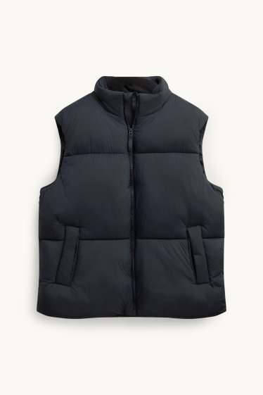 Uomo - Giubbino trapuntato tecnico - imbottito - idrorepellente - grigio scuro